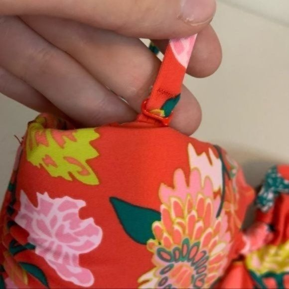 J CREW BANDEAU RING REMOVABLE STRAP ONE PIECE HIGH CUT BRIGHT FLORAL SWIMSUIT 8 - Picture 6 of 11